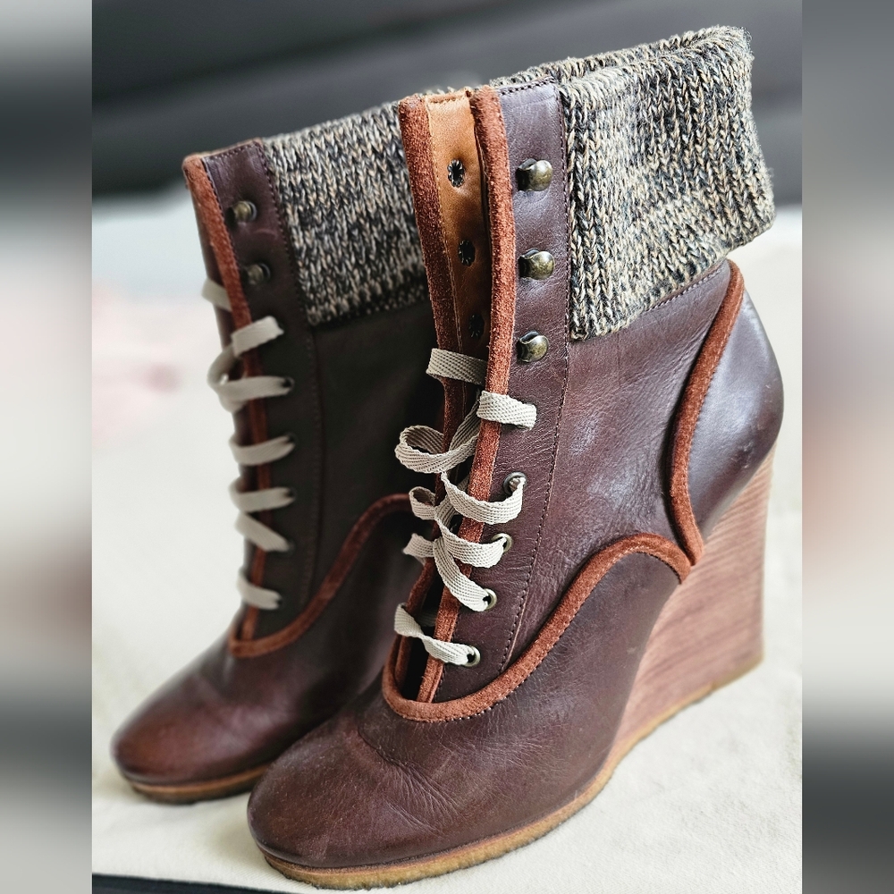 CHLOE leather booties EU 38 , US 7.5